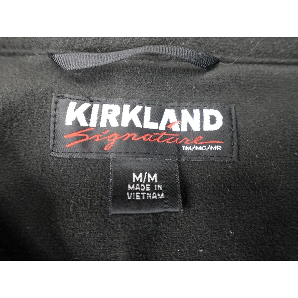 Kirkland Signature Softshell Jacket Mens Medium Black Excellent Fleece Lined Zip
